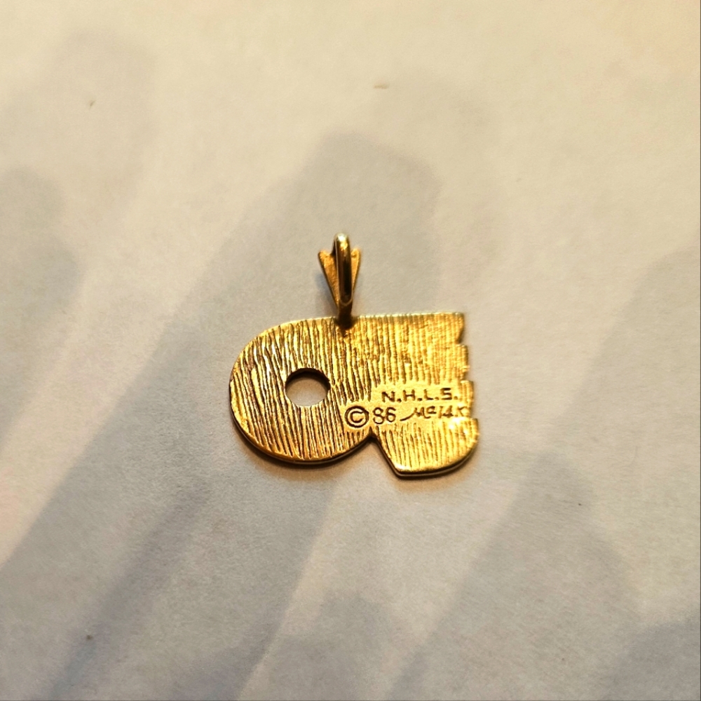 Vintage Gold Initial Pendant Philadelphia Fliers Hockey Pendant
